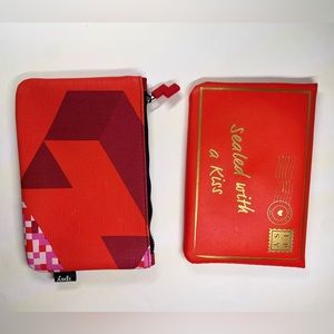 IPSY #1-Red Sealed with a Kiss Coin Purse #2-Tetris Zipper Closure Coin Purse